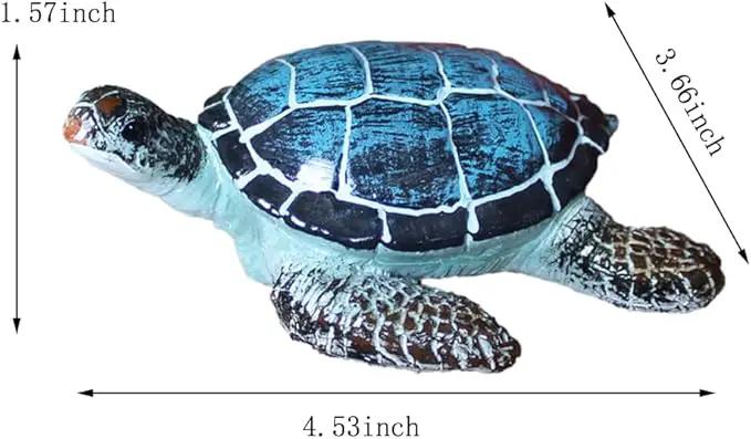 Small Turtle Figurine Sea Turtle Figurine Little Resin Turtle for Garden Decor Blue Turtles Figure Outdoor Outside Pond Ornaments Decorations Mini Statue Valentine's Day Gifts Blue by GreenHaven Gardens