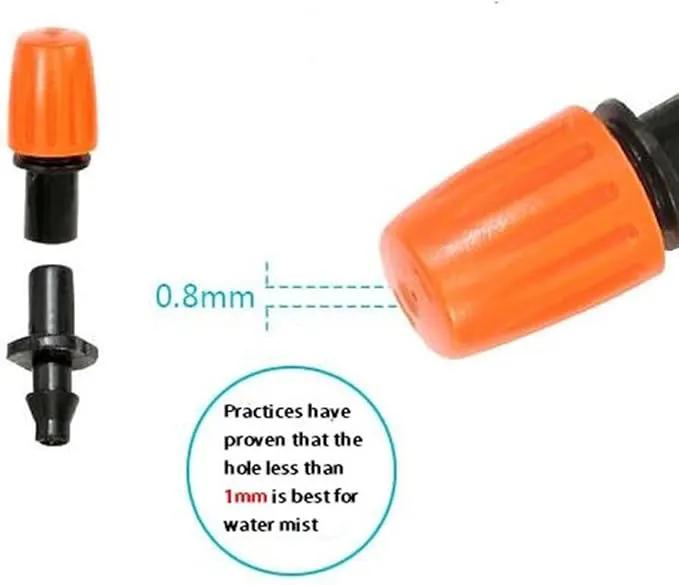 FADDARE 50pcs Garden Irrigation Misting Dripper Set, Adjustable Flow, Black+Orange, Engineering Plastics by GreenHaven Gardens