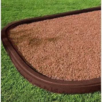 Playsafer Rubber Playground Border Edging Kit, 6' Flexible Heavy Duty Rubber Interlocking Playground Timber, No Dig Easy to Install (Neutral Brown, 1 Pack) by GreenHaven Gardens