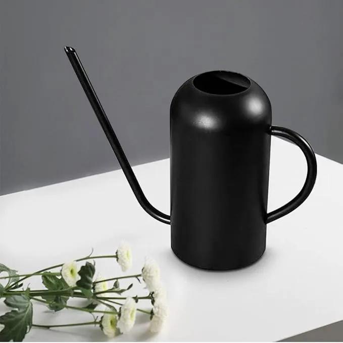 Watering Can Indoor Plants, 50 oz/1500 ml Metal Stainless Steel Watering Can Pot with Long Spout for Indoor House Plants Bonsai Outdoor Garden Flower Decorative(Copper) (Black) by GreenHaven Gardens