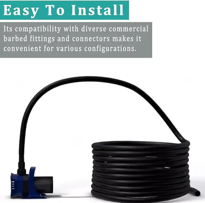 Black Vinyl Tubing 1/2” ID × 5/8” OD - 10 Feet PVC Flexible Plastic Tube Hybrid Hose, Transfer Water Air Oil for Pond Fountain Garden, Non-toxic and BPA free by GreenHaven Gardens