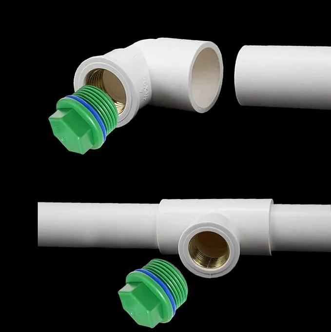 3/4” PT Male Threaded Pipe Plug, PPR Pipe End Caps and Plugs Fittings for Garden Irrigation Tubing Stopper RV Water Supply Lines Bulkhead Fitting (OD: 1 Inch) by GreenHaven Gardens