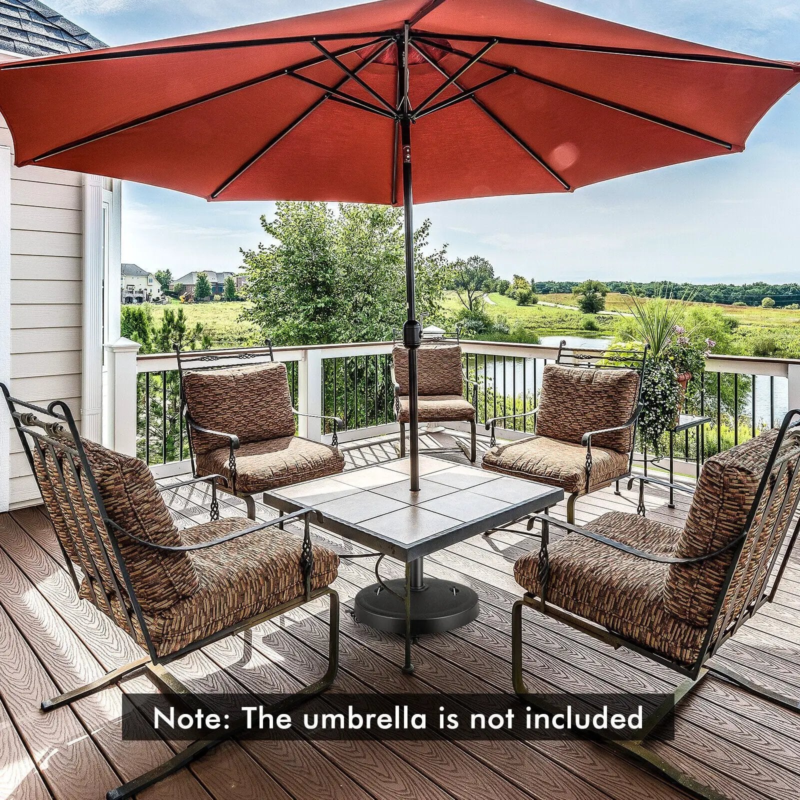 51LBS 20.5Inch Outdoor Umbrella Base with Wheels and Handles by DirectDeals