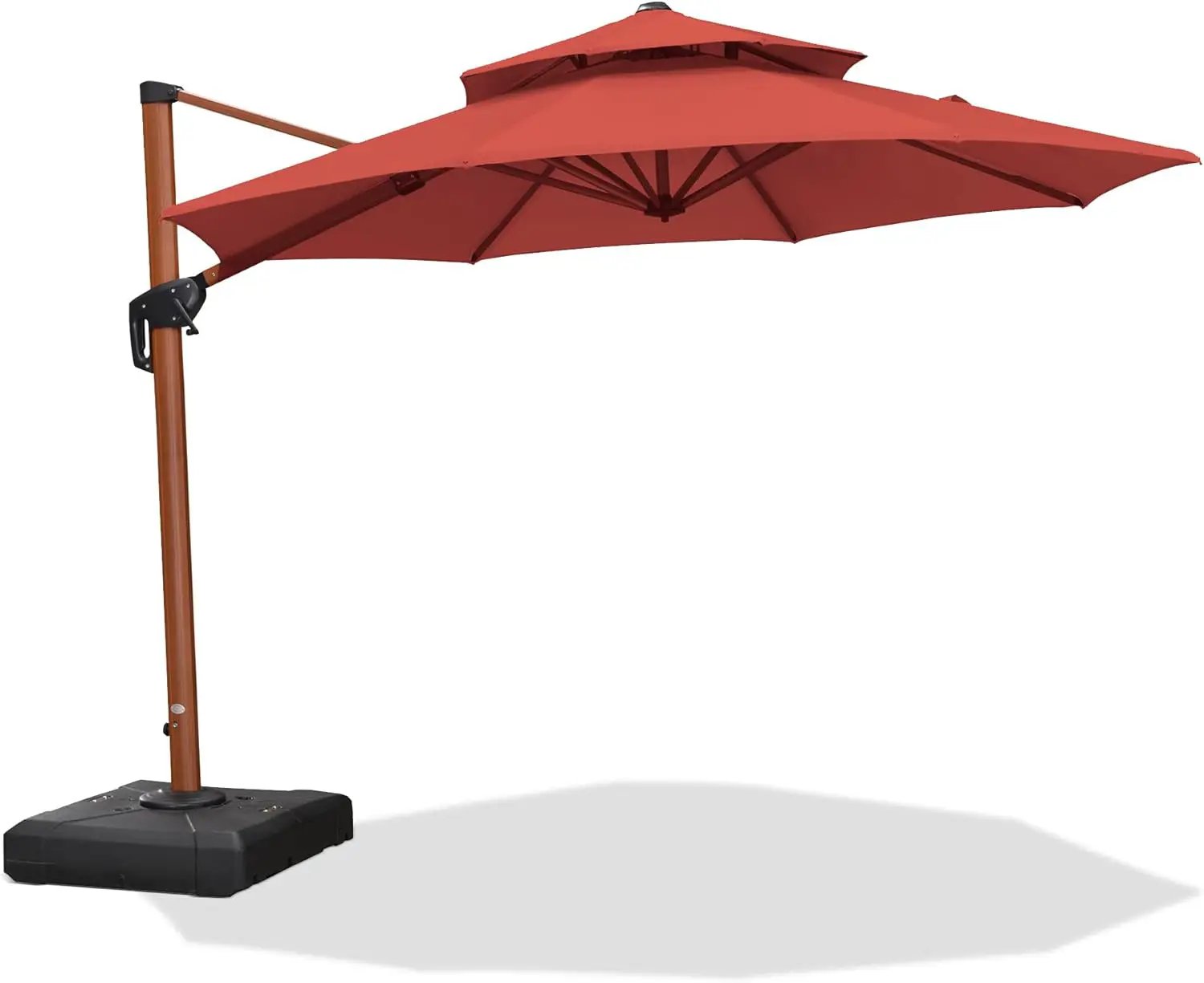 PURPLE LEAF 10ft Patio Umbrella Outdoor Round Umbrellas Large Cantilever Umbrella Windproof Offset Umbrellas Heavy Duty Sun Umbrella for Garden Deck Pool Patio, Brick Red by GreenHaven Gardens