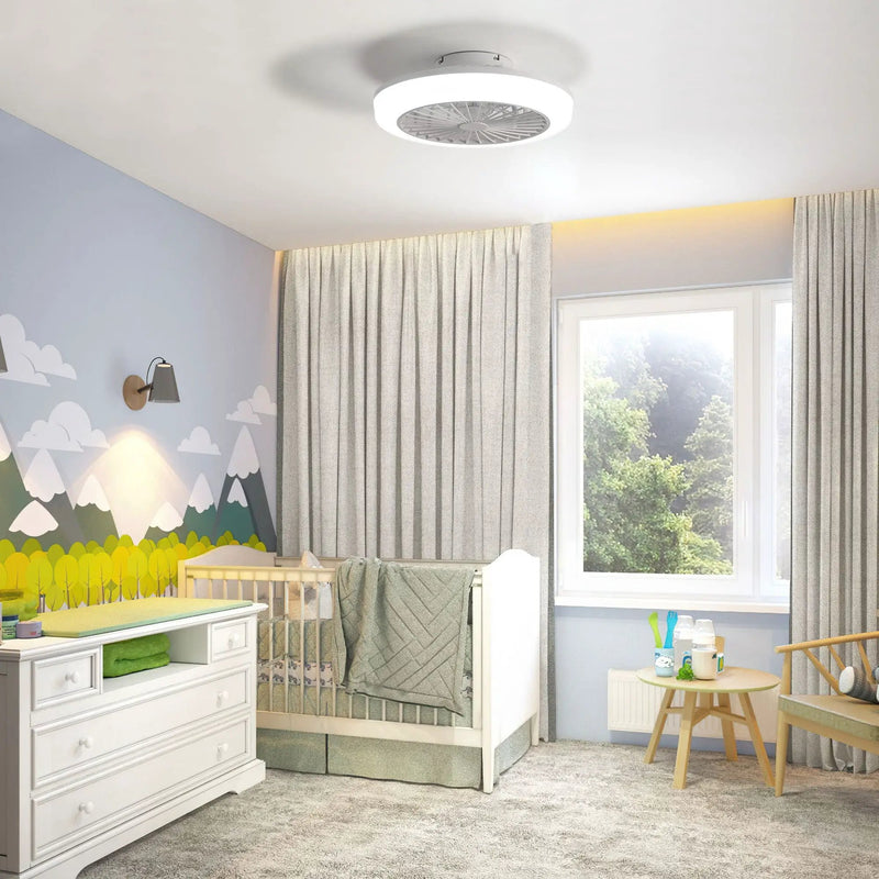 Bladeless Ceiling Fan With Light And Remote Control - White by Unique Piece Furniture