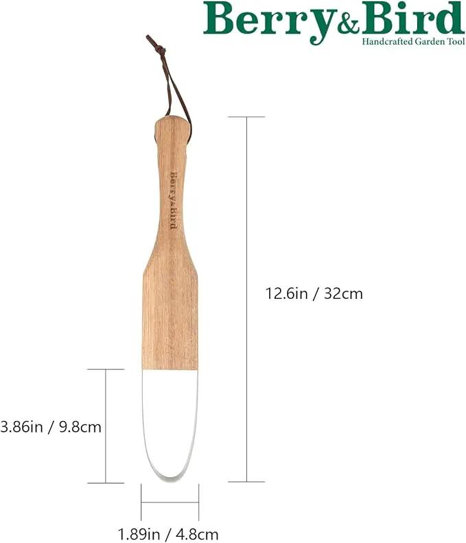 Berry&Bird Loop Weeder, 12.6-Inch Gardening Weed Cutter/Remover, Garden Weeding Scraper Tool with Wood Handle for Gardening, Lawn, Yard Work by GreenHaven Gardens