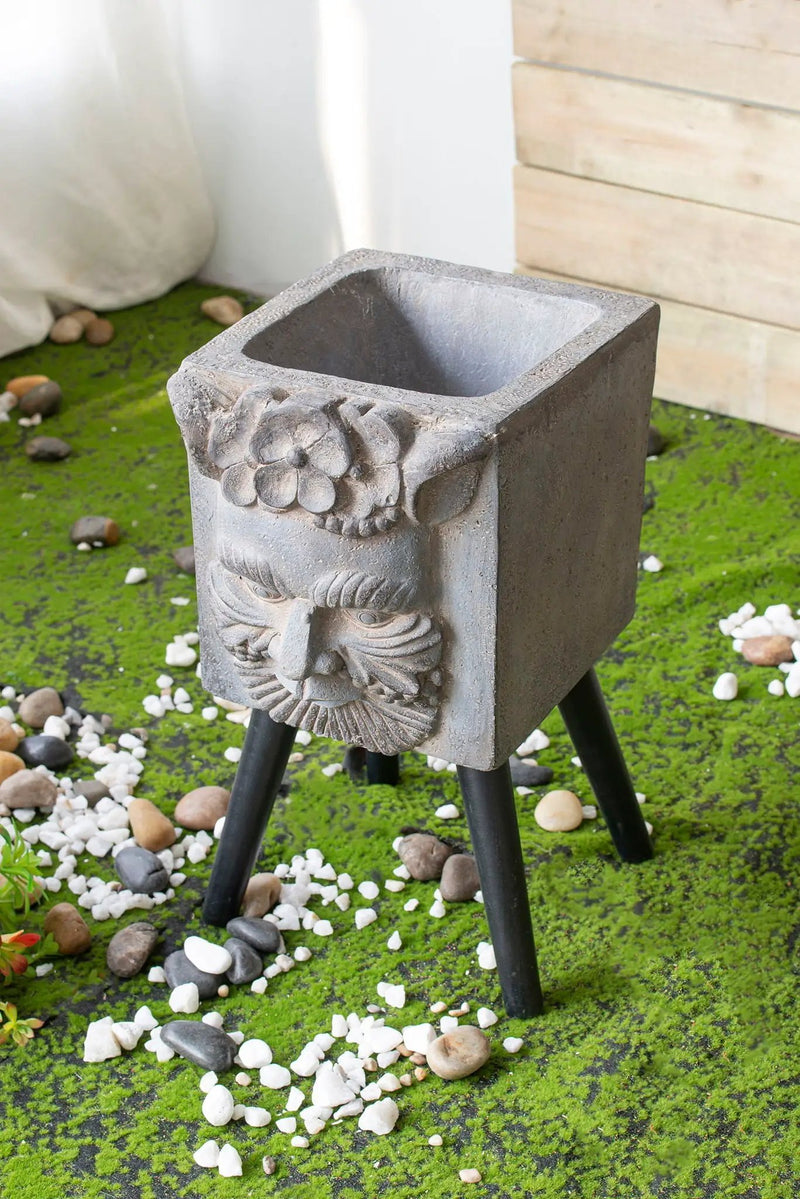 Greek God Statue Planter With Legs - Gray by HouseOfZazla