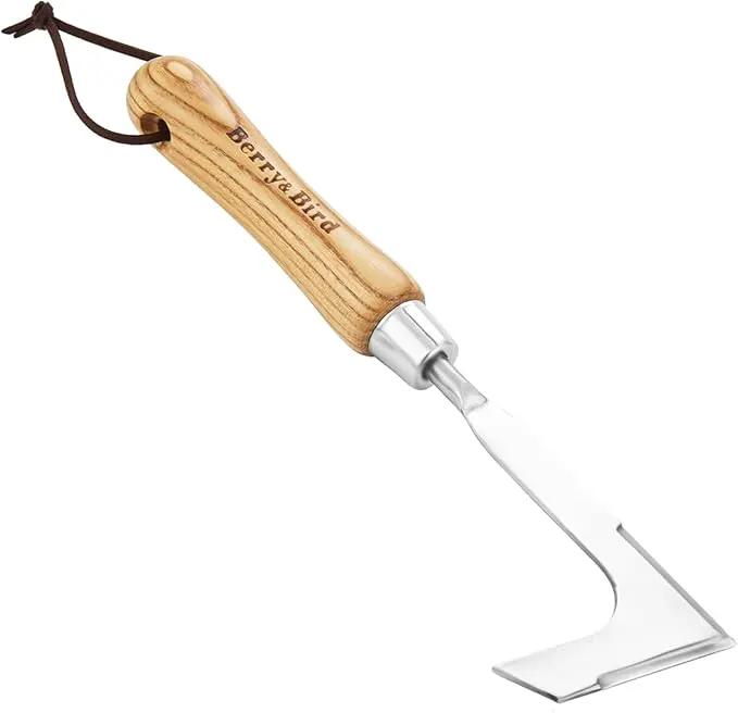 Berry&Bird Crack Weeder, Crevice Weeding Tool, 11.2" Stainless Steel Manual Weeder, L-Shaped Side-Walk Puller Spatula, Grass Cutter Knife, Weeding Sickle for Garden Lawn Yard Patio Terrace Paving Moss by GreenHaven Gardens