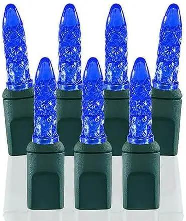 Pro Christmas M5 LED Holiday Lights - 100 Bulbs, 33.3ft - Professional Grade Indoor Outdoor Diamond Cut Sparkle Light Strings for Home Decorations and Christmas Trees - Blue by GreenHaven Gardens