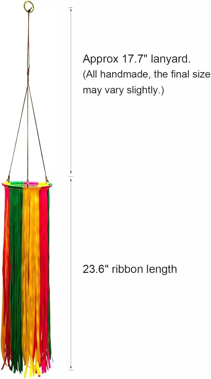 Satin Ribbon Windsock Streamer, Outdoor Decorations for Your Patio, Garden, Yard, Dock and Camper, 41-Inch, WS41-HHL by GreenHaven Gardens
