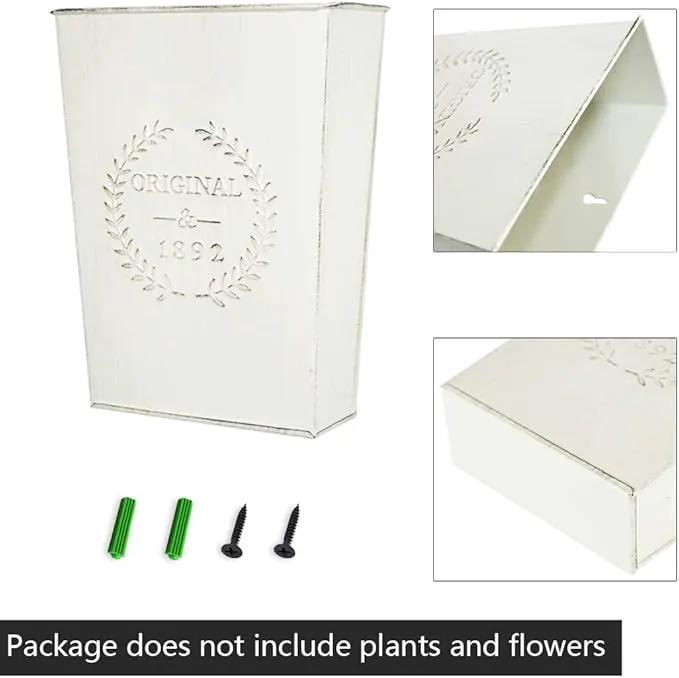 LESEN Set of 2 Farmhouse Metal Wall Planter,Rustic Wall Decor Country Hanging Wall Vase Box for Plants Flower Home Decoration by GreenHaven Gardens