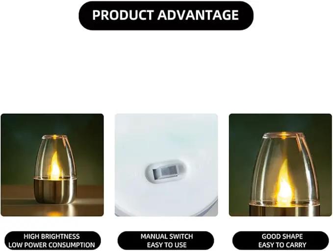 Solar Candle Lights,Flameless Candle Lights,Solar Rechargeable Tea Wax lamp,6 flameless Candle Light, Suitable for Wedding, Valentine's Day, Halloween, Christmas (Tea Light) by GreenHaven Gardens