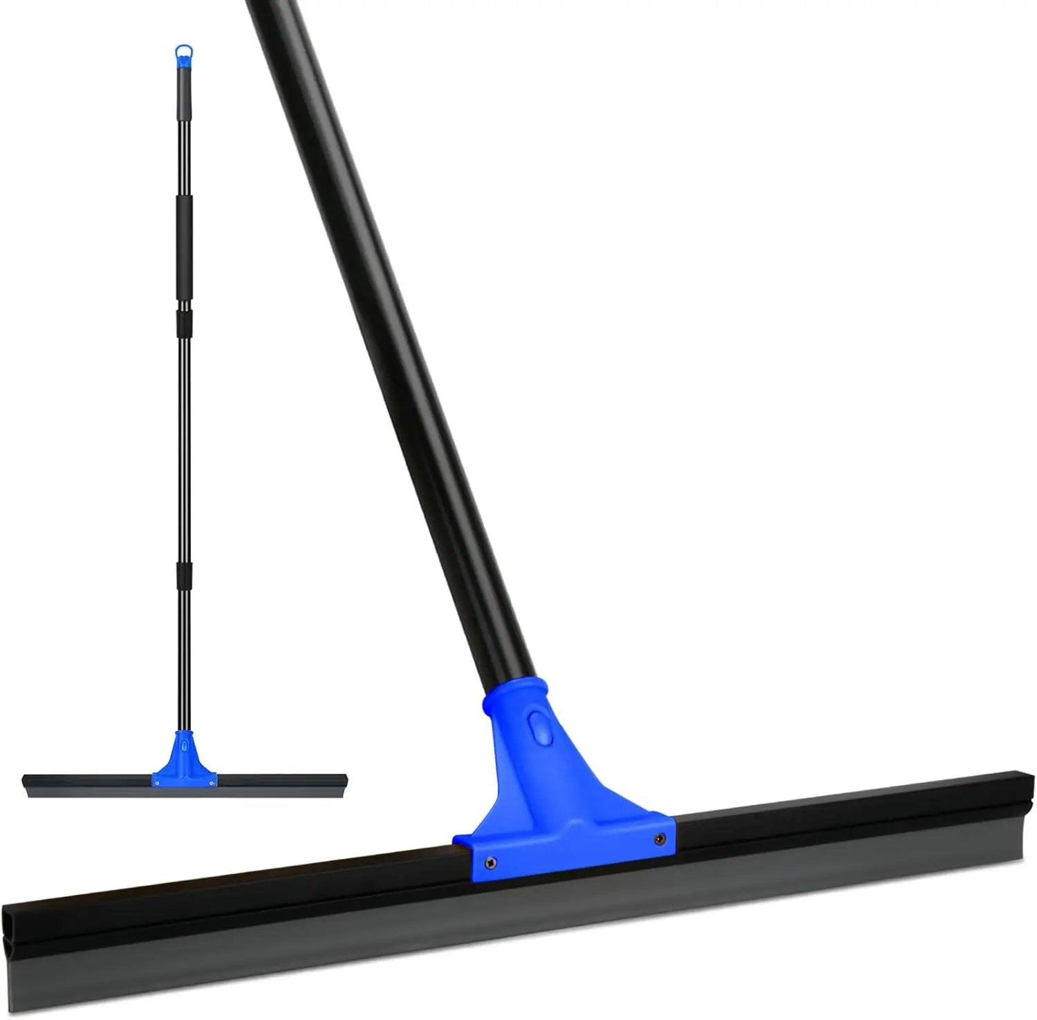 Floor Squeegee for Concrete and Tile Cleaning, 24'' Rubber Wiper Broom, Large Heavy Duty Water Scraper with 60'' Long Handle for Garage, Deck, Bathroom, Shower Glass, Window by GreenHaven Gardens