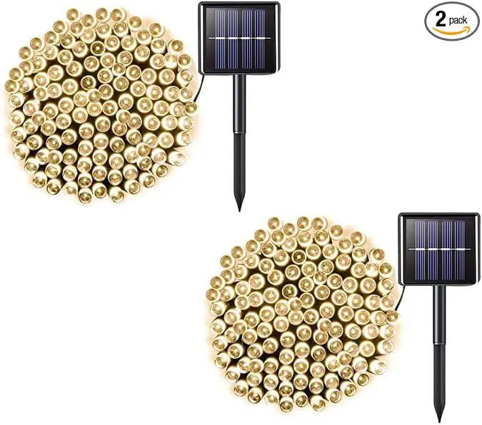 2 Pack 200 LED Solar String Lights, 85.2ft 8 Modes Solar String Lights for Outside, Waterproof and Solar Powered Outdoor String Lights for Holiday Christmas Yard Garden Tree Wedding Party (Warm White) by GreenHaven Gardens