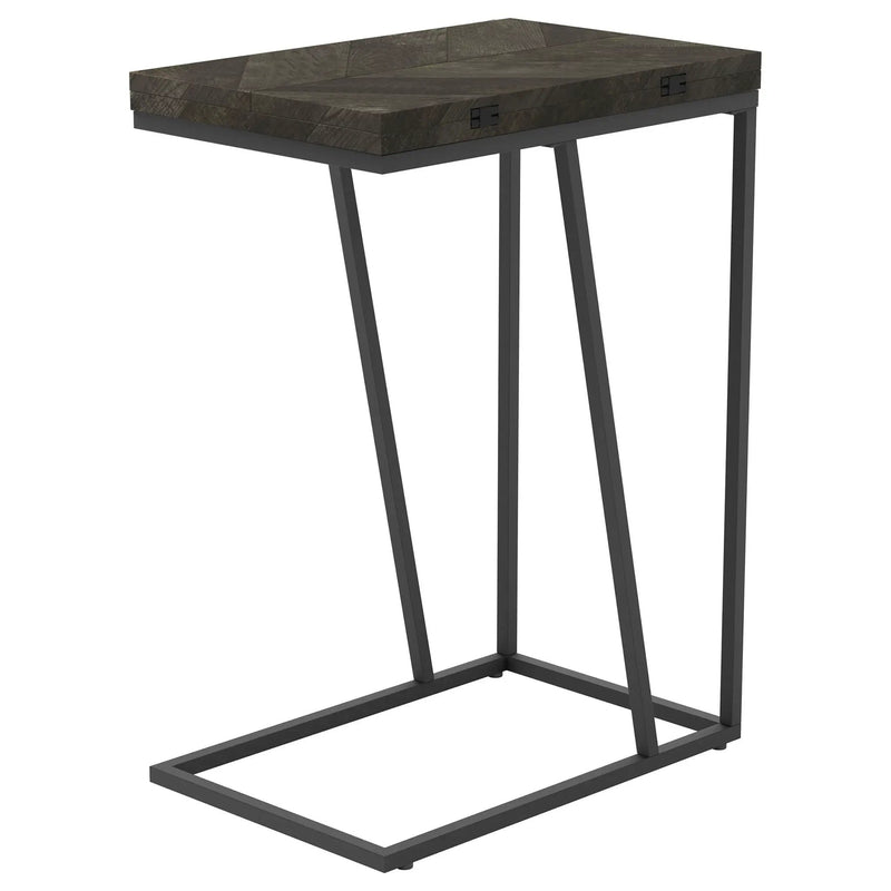 Carly Expandable Engineered Wood C-Shaped Side Table Grey by Unique Piece Furniture