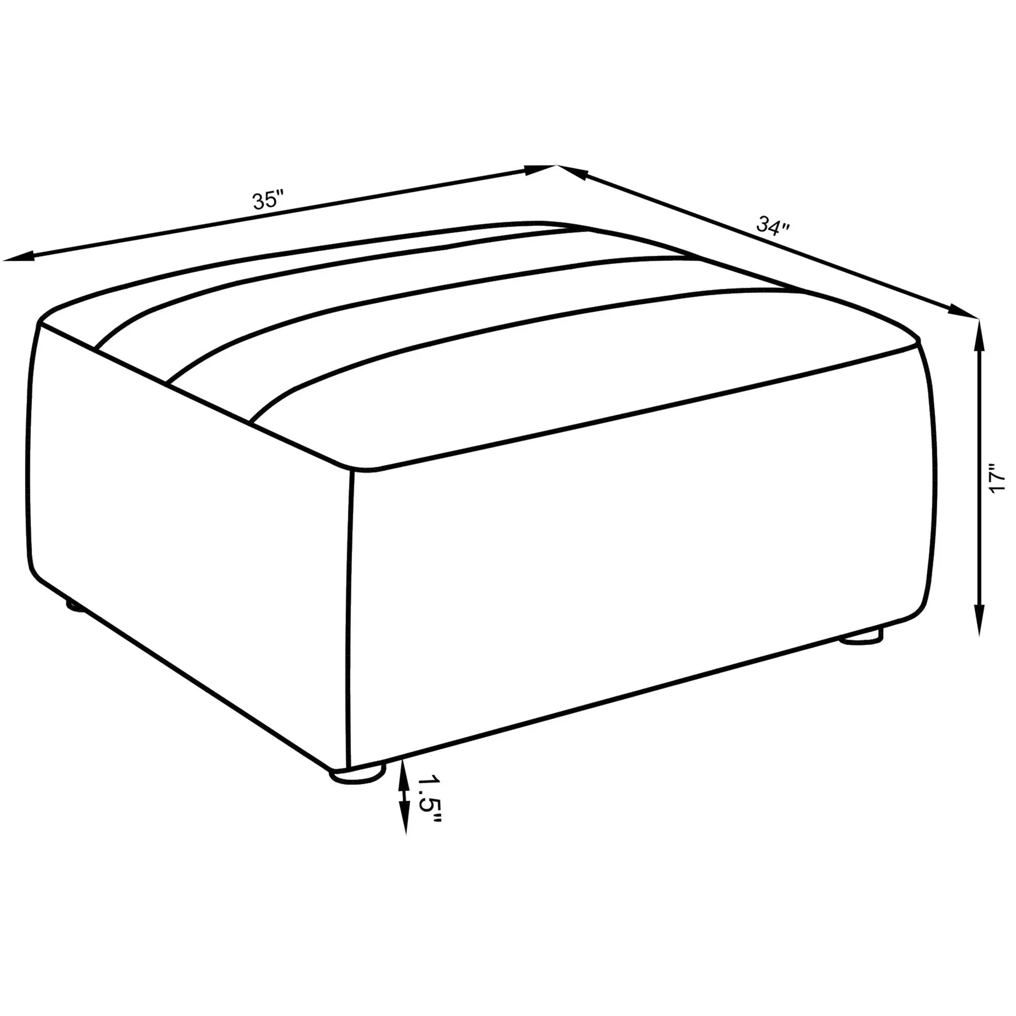 Sunny - Square Upholstered Ottoman - Ivory by HouseOfZazla