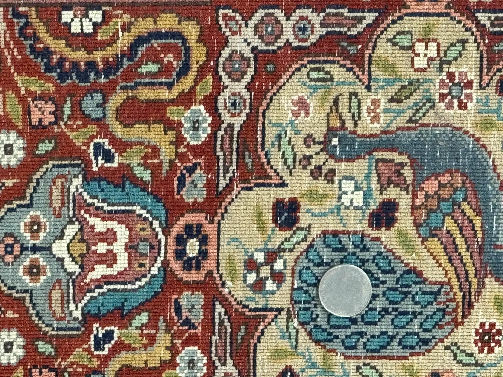 Wonderful Pak Persian Rug 9x12, Very Fine 260 KPSI, Floral Peacocks, Handmade Vintage Wool Rug by Jewel Rugs