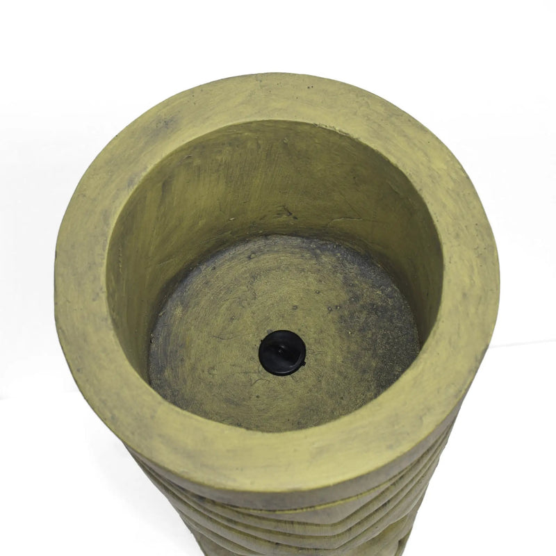 Stone Statue Urn Planter, Decorative Face Plant Pot, Antique Green Finish by HouseOfZazla