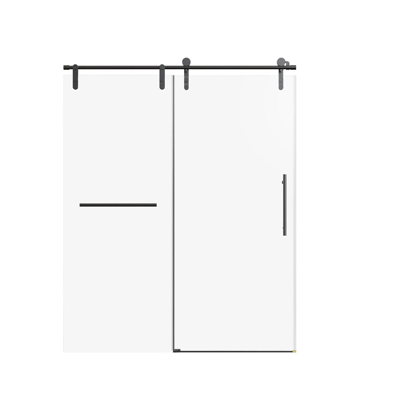 Frameless Single Sliding Shower Doors With Towel Rail & Handle by HouseOfZazla