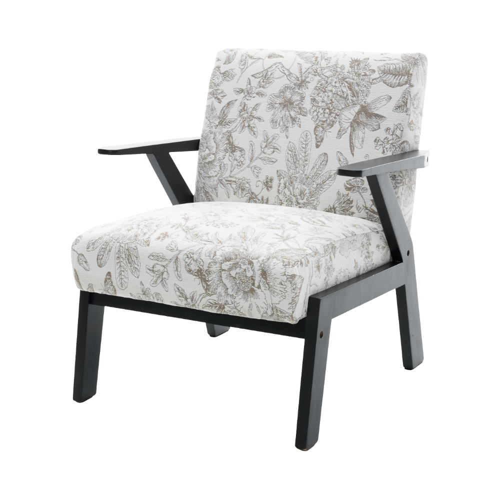 Mid-Century Modern Lounge Armchair - Seat Cushion (Beige + Grey) by HouseOfZazla