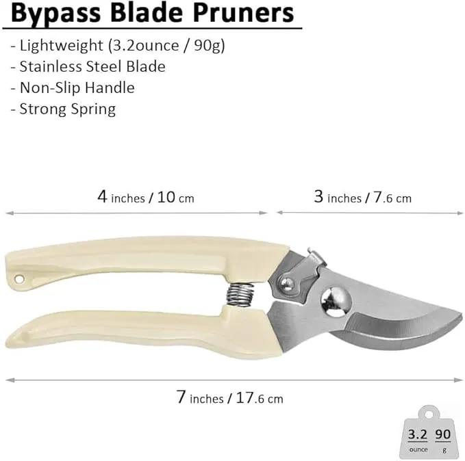 BUGUI Bypass Garden Pruning Shears - 2 Pack, Ultra Lightweight Hand Pruners Make Cut Smooth & Clean, Professional Gardening Scissors for Cutting Live Flowers, Plants, Light Branches by GreenHaven Gardens