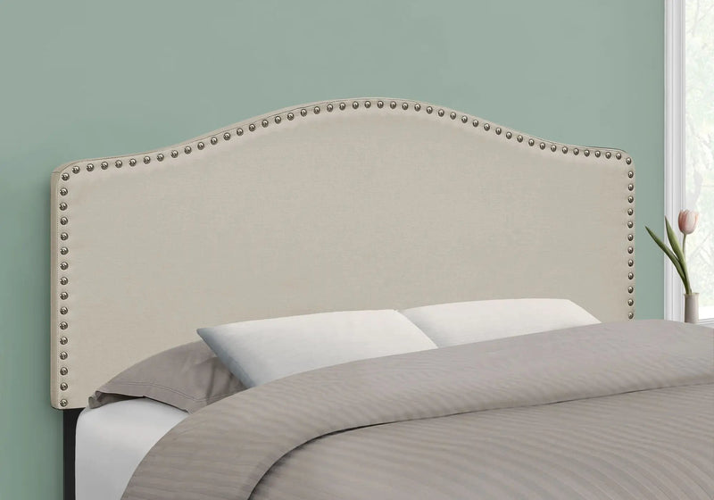 Full Size Upholstered Bed Headboard - Beige by HouseOfZazla
