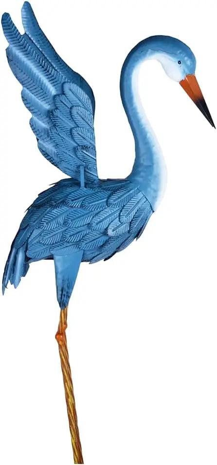 Garden Crane Statue Animal Sculpture Standing Metal Crane Garden Decoration Metal Yard Art for Yard Outdoor Indoor Decoration Set of 2 by GreenHaven Gardens