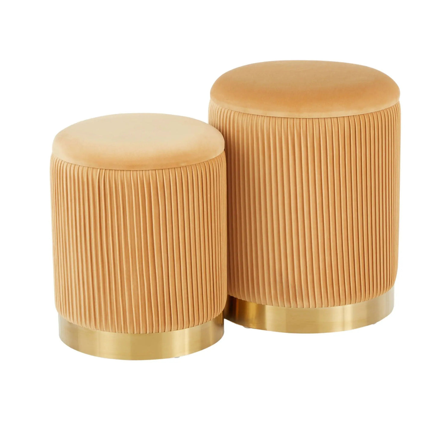 Marla - Contemporary Nesting Pleated Ottoman Set by HouseOfZazla