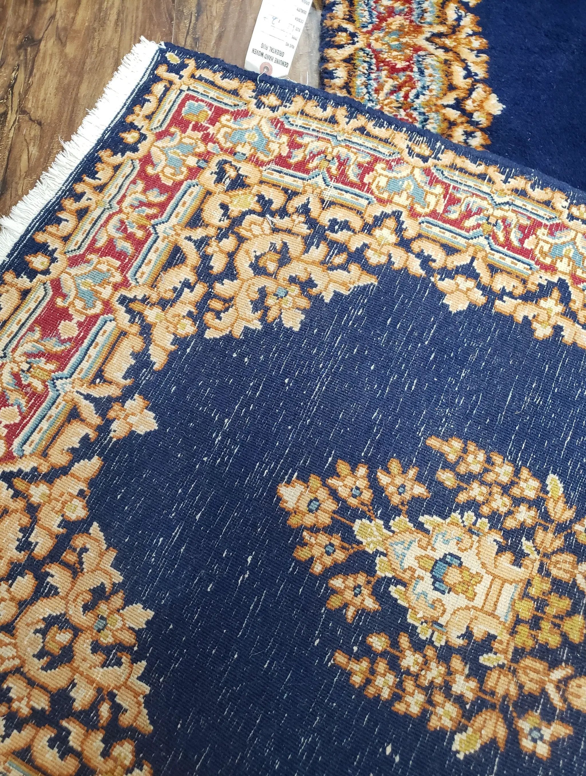 Semi Anique Dark Blue Persian Kerman Runner, 2'7" x 13'5" by Jewel Rugs