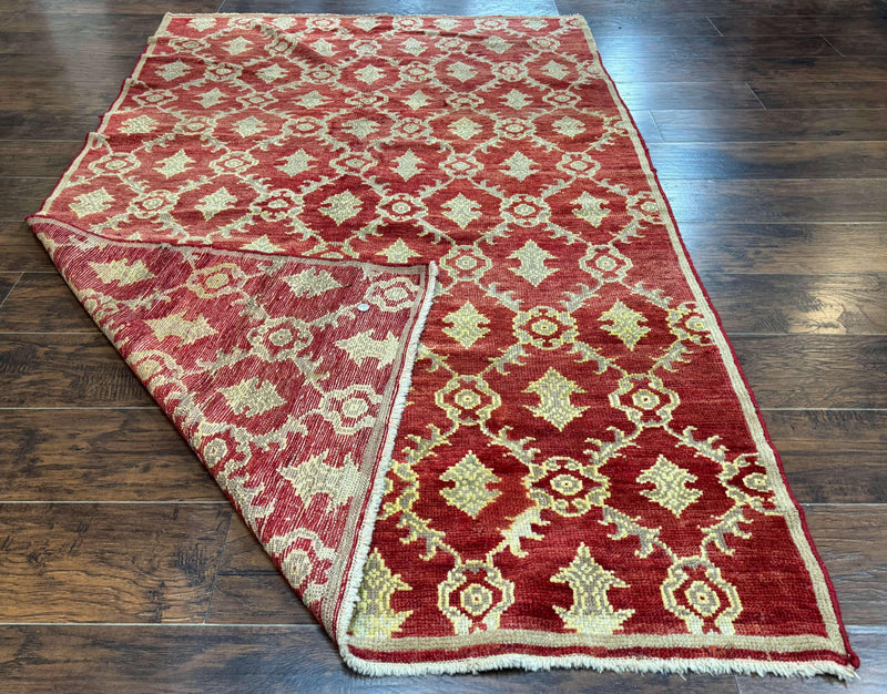 Modern Turkish Oushak Rug 5x8, Brick Red by Jewel Rugs