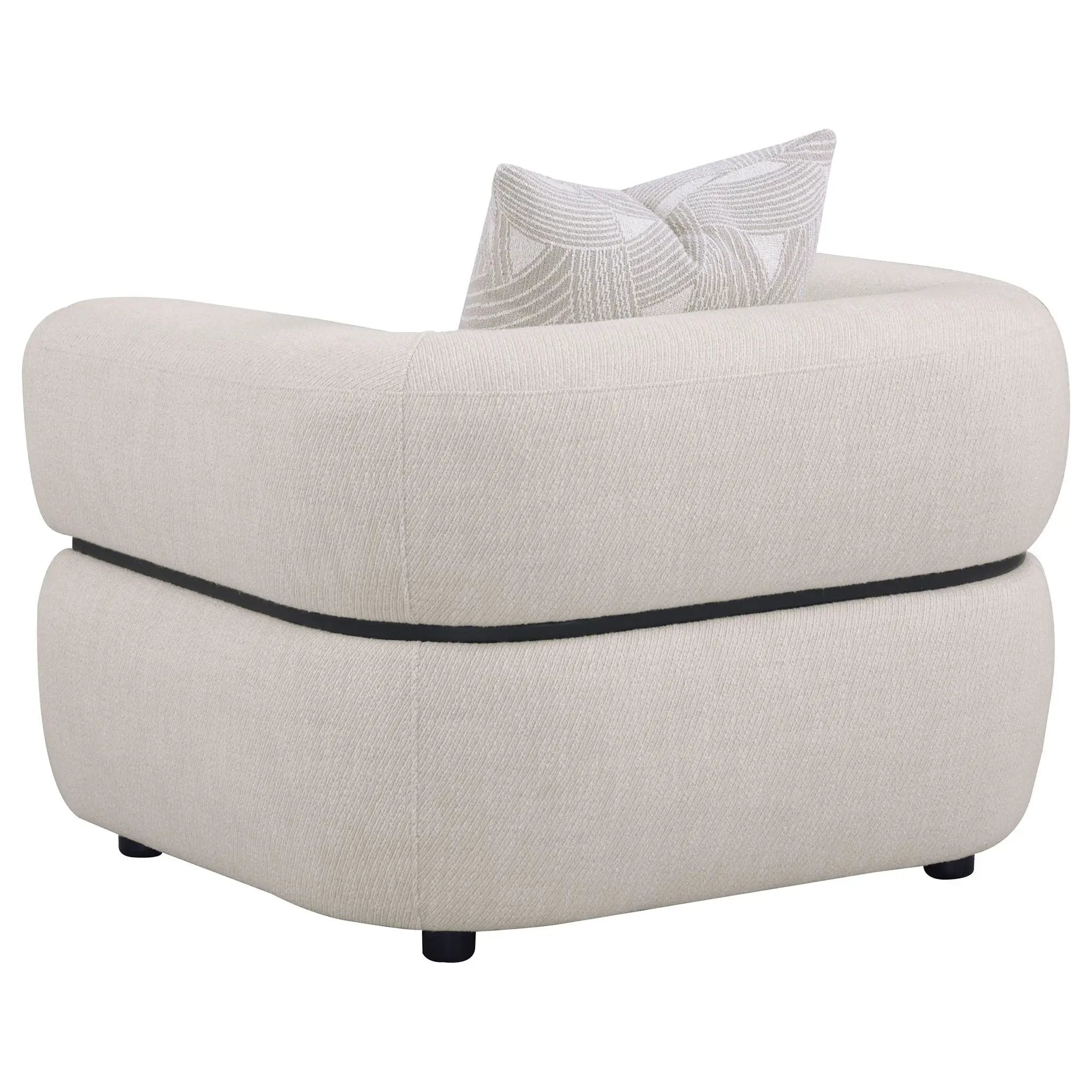 Jeanette Fabric Upholstered Round Arm Accent Chair Beige by Unique Piece Furniture