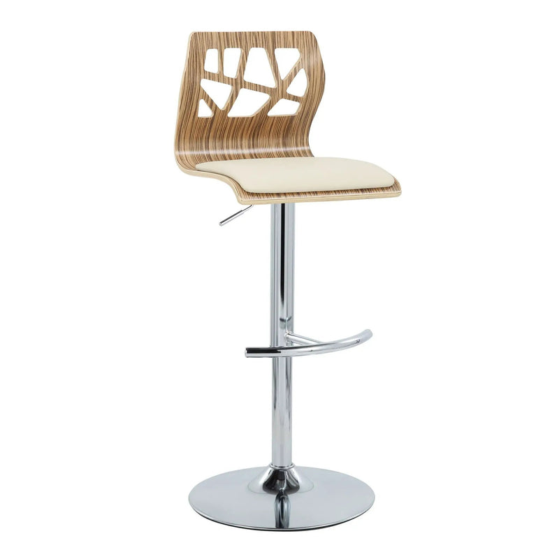 Folia - Mid Century Modern Adjustable Barstool With Swivel With Rounded T Footrest (Set of 2) by Unique Piece Furniture