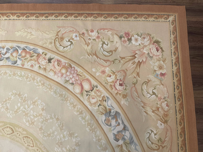 Aubusson Rug 9x12, French European Design, Floral, Elegant by Jewel Rugs