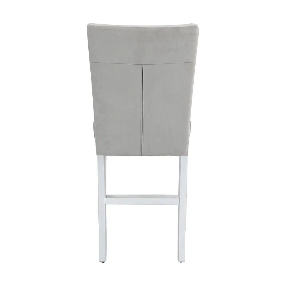 Elizaveta - Counter Height Chair (Set of 2) - Gray Velvet &White High Gloss by Unique Piece Furniture