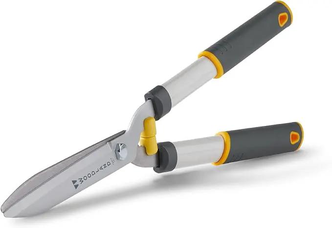 Woodland Tools 22" Regular Duty Hedge Shears - High Carbon Steel Blades, Non-Stick Coating, Cushioned Grips, Shock-Absorbing Bumpers, Manual Hedge Clippers for Shrubs and Bushes by GreenHaven Gardens