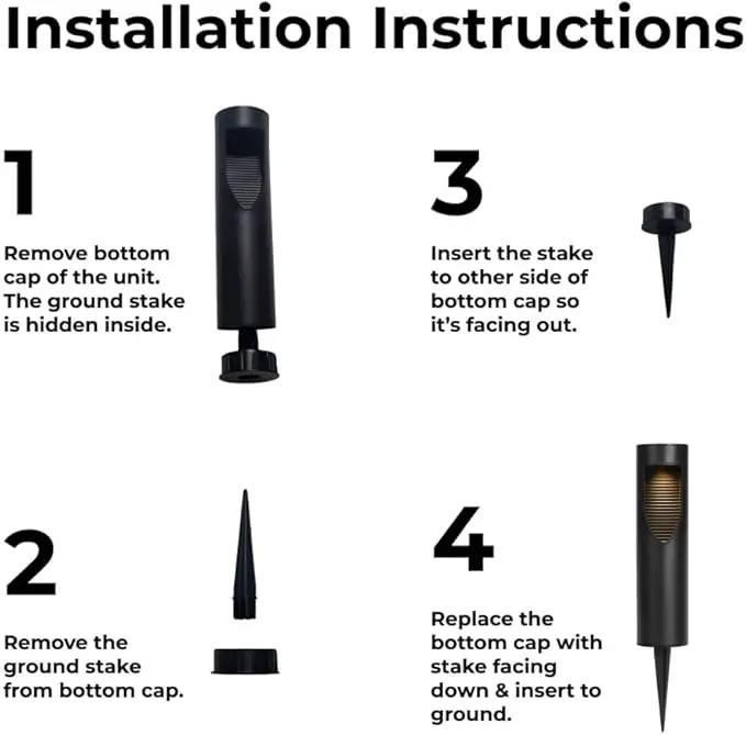 Techko Outdoor Solar Cylinder Bollard Path Lights, Modern Design, Waterproof IP65, Garden Lights for Landscape, Yard, Walkway, Pathway, Matte Black by GreenHaven Gardens