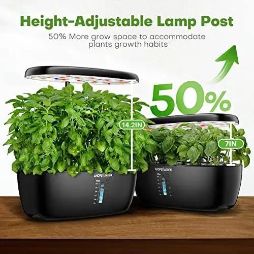 Ahopegarden Indoor Garden Hydroponics Growing System: 12 Pods Plant Germination Kit Garden Kit Growth Lamp Countertop with LED Grow Light Hydrophonic Planter Grower Harvest Vegetable Lettuce by GreenHaven Gardens