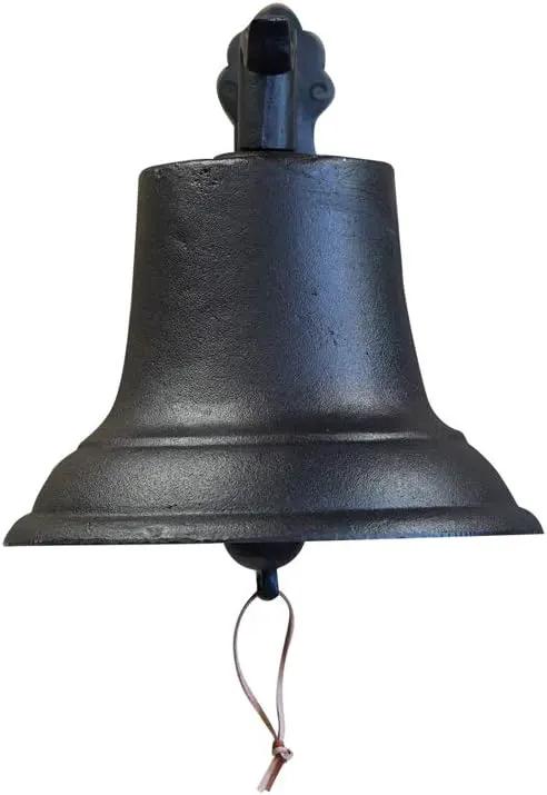 NACH Rustic Cast Iron Doorbell, Medium Door Bells for Homes, Classic Dinner Bell, Black Doorbell, 12.2 x 7.7 x 8.3 Inches, JS-90-096 by GreenHaven Gardens
