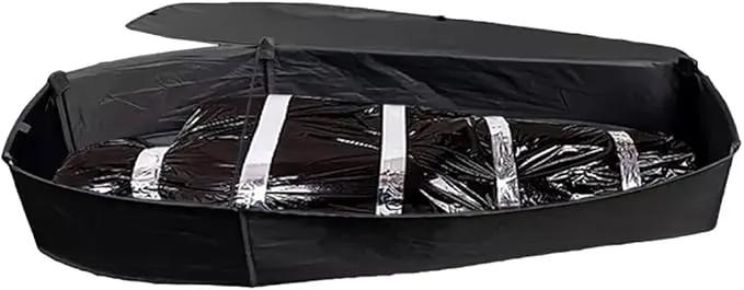 Halloween Pop Up Coffin with Lid, 60 inch Coffin Prop life size Collapsible, Scary Fake Coffin Prop Really Size for Graveyard, Halloween Cemetery decorations Outdoor, Lawn, Party, Haunted House by GreenHaven Gardens