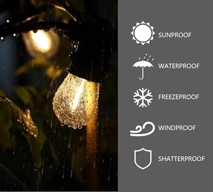 15 Pack S14 LED String Light Bulbs, 1W Shatterproof & Waterproof Outdoor Indoor Replacement Bulbs, E26 Base Edison LED Light Bulbs Warm White 2200K. (S14 15Pack) by GreenHaven Gardens