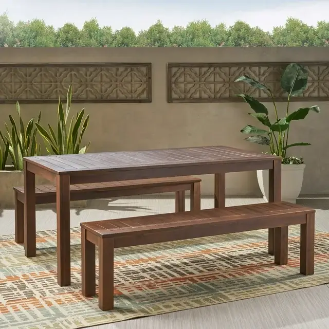 Outdoor Courtyard Table and Bench by HouseOfZazla