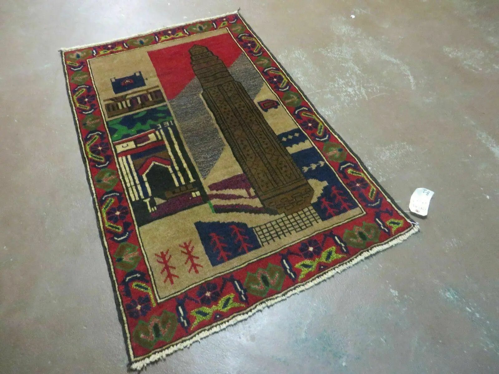 3' X 4' New Vintage Handmade Afghan Balouch Tribal Wool Pictorial Rug # 281 by Jewel Rugs