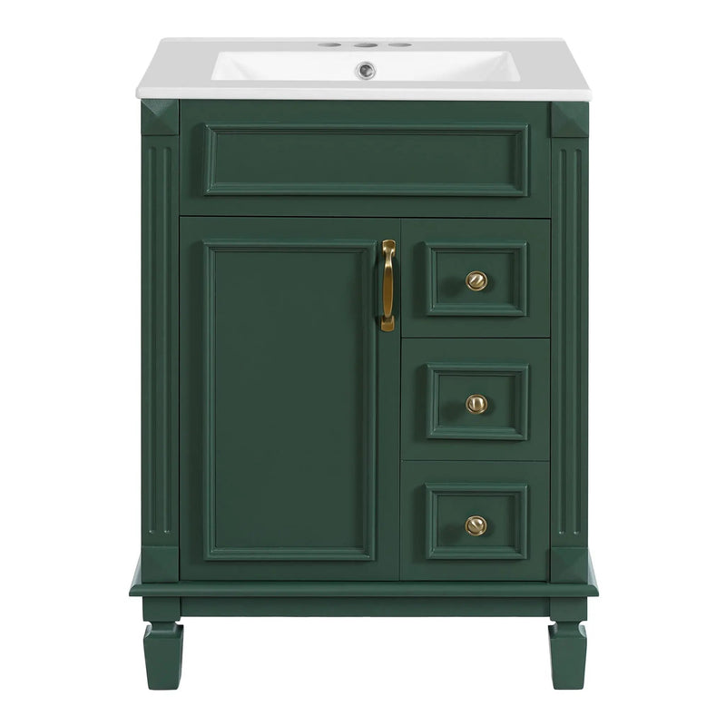 Bathroom Vanity With Sink, Compact Cabinet & 2 Drawers by HouseOfZazla