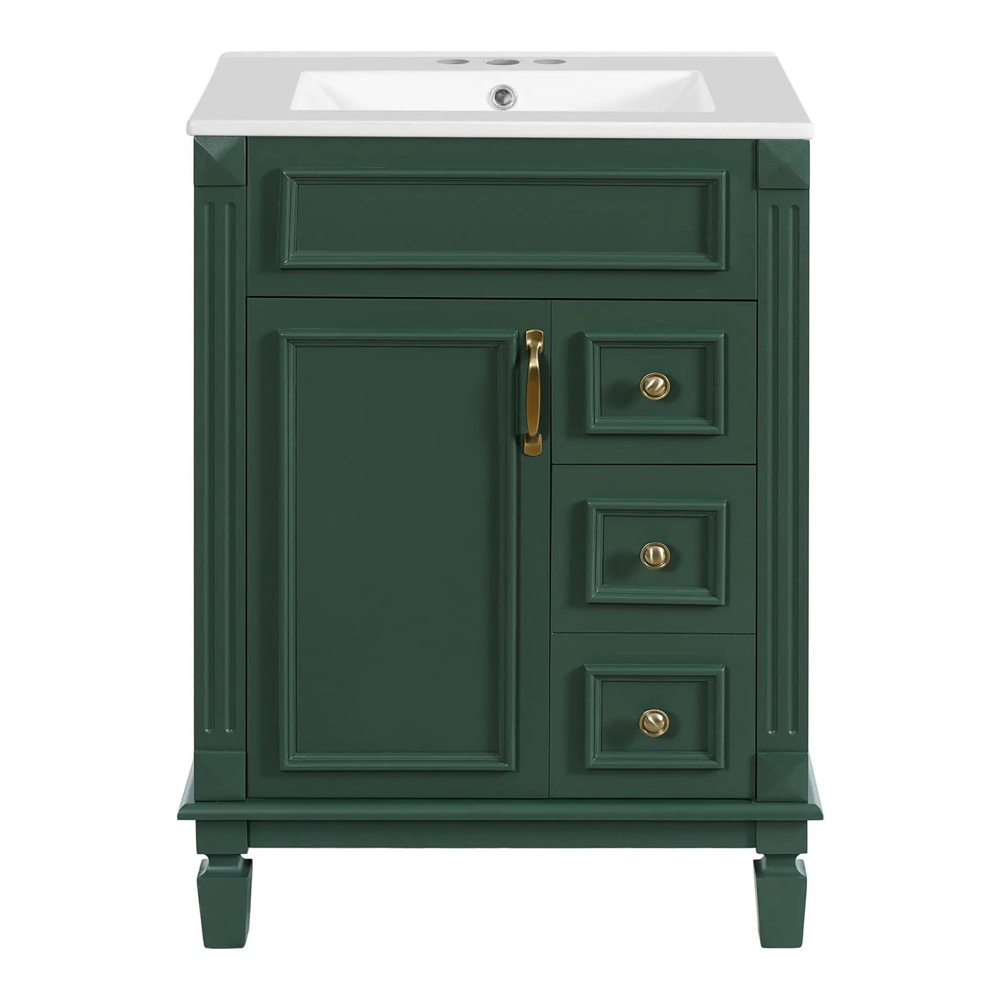 Bathroom Vanity With Sink, Compact Cabinet & 2 Drawers And Adjustable Shelf by Unique Piece Furniture