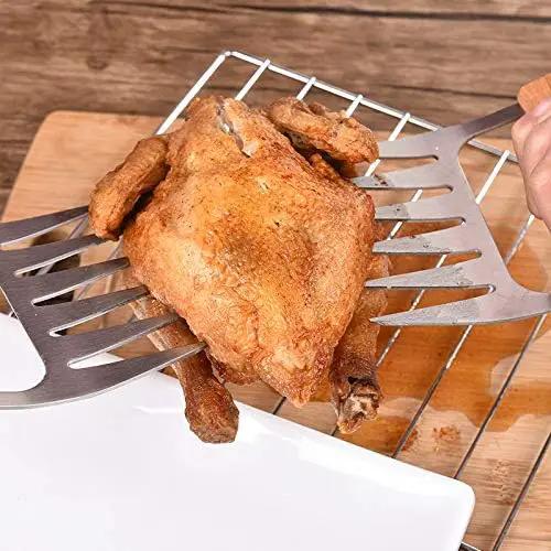 Meat Shredder Claws - Professional, Stainless Steel, Easy to Use, Lightweight, Heat Resistant Claws for Pulling, Shredding, Lifting and Serving Chicken, Turkey, Pork, Beef and Game by GreenHaven Gardens