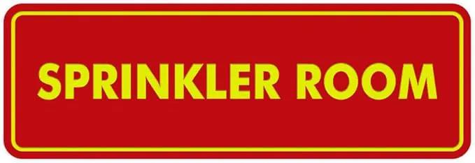 Signs ByLITA Standard Sprinkler Room Sign (Red/Yellow) - Small by GreenHaven Gardens