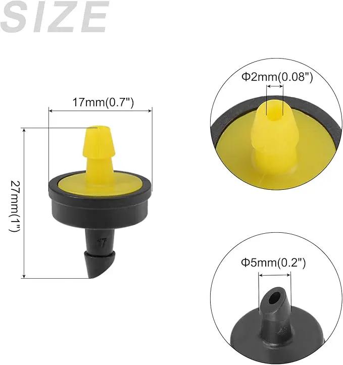 METALLIXITY Pressure Compensating Dripper, (5 Gallon Per Hour) 20Pcs, Plastic Irrigation Drip Emitters - for Watering Garden Lawn Plants, Yellow by GreenHaven Gardens