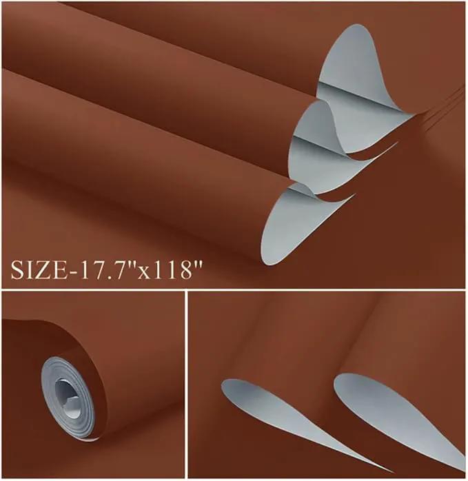 Dimoon 118''x17.7'' Orange Peel and Stick Wallpaper Contact Paper Modern Self Adhesive Wall Paper Removable Renter Friendly Textured Solid Color Shelf Cabinet Vinyl Roll (118''x17.7'',Vermilion) by GreenHaven Gardens