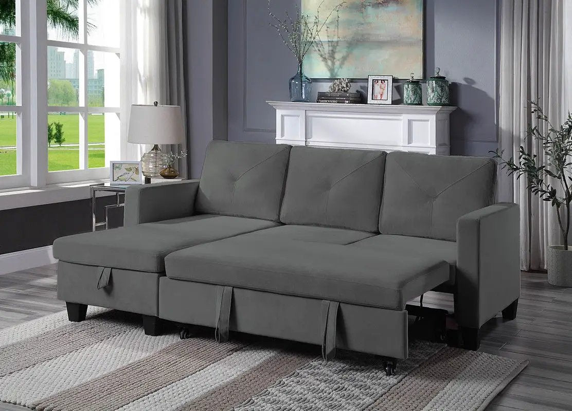Nova - Reversible Sleeper Sectional Sofa With Storage Chaise by Unique Piece Furniture