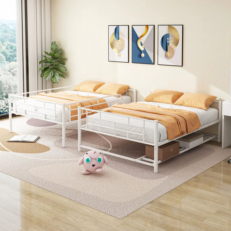 Metal Bunk Bed With Shelf And Guardrails by HouseOfZazla